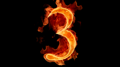 Typography numbers flames