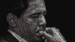 Typography politics USA Barack Obama typographic portrait