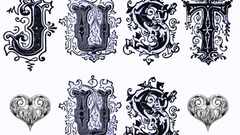 Typography white background Hearts calligraphy