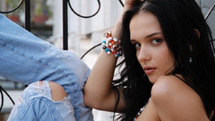 Ukrainian ripped jeans woman