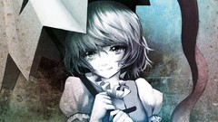 Umbrellas faces tongue short hair bangs touhou tatara kogasa 