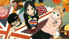 Union Jack anime girls akiyama mio k - on hirasawa yui kotobuki 