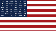 USA capitalism Flags logos