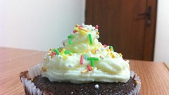 Vanilla chocolate cupcakes icing