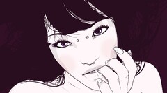 vector nails piercing face purple eyes artwork pierced nose