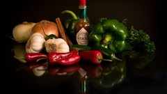 Vegetables sauce onions garlic peppers