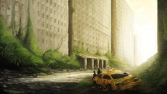 Vegetation cars town Taxi playstation 3 the last of us artwork 