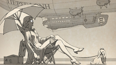 Vehicles airship dieselpunk retrofuture