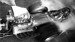 Vehicles drag racing burnout