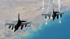 Vehicles flares f-16 fighting