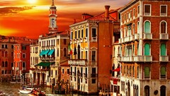 Venezia Canal Grande Italy House sun venice building boat