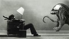 Venom grayscale advertisement marvel