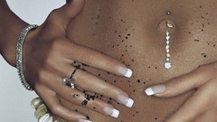 Veronika Fasterova stomach piercings