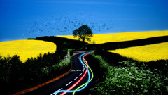 Vibrant road artwork Art