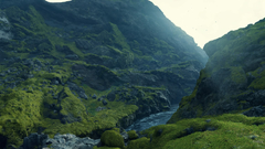 video game art video games screen shot Death Stranding Mountains