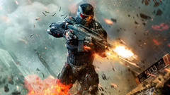 video games crysis futuristic gun weapon video game art numbers