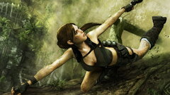 video games lara croft tomb raider Women gun digital art weapon