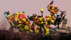 video games Simple Background mech combat humor Warhammer 40 000