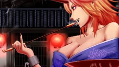 Video games touhou cleavage