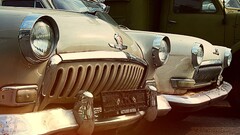 Vintage car white cars GAZ 21 GAZ old car Car