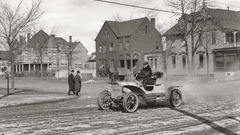 Vintage monochrome driving vintage