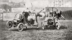 Vintage monochrome historic auto polo