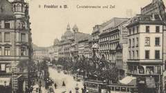 Vintage tram monochrome frankfurt