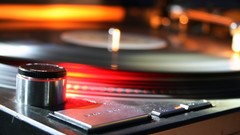 Vinyl gramophone lp record red light