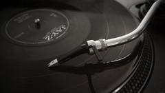 Vinyl record player monochrome