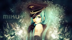 vocaloid Anime anime girls hatsune miku blue hair eyepatches hat