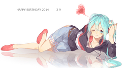 vocaloid hatsune miku text headphones Anime anime girls numbers