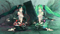 vocaloid hatsune miku Zatsune Miku anime girls Anime kneeling