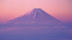 volcano Mountains mount fuji overcast snowy peak nature Japan
