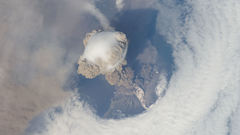 Volcanoes clouds nature