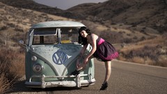 Volkswagen pin-up rockabilly high heels pinups camper