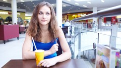 Wall clouds woman outdoors stills sunlight brunettes photo 