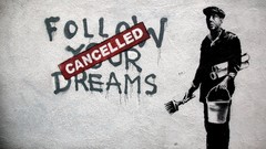 Wall graffiti banksy cancelled