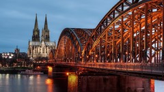 Wall Skyscrapers germany Bridges Cologne cityscapes city 