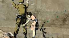 Wall weapons children Army soldiers military inspection