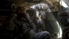 War Army soldiers French military Africa inside vehicles 