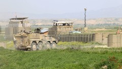 War base boxer barbed wire Camp German vehicles tanks NATO 