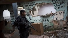 War graffiti weapons Guns police ruins slum Rio de Janeiro 