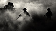 War Guns Army soldiers monochrome US Marines Corps US Army 