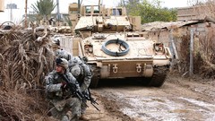 War Guns Army soldiers tanks Iraq US Army soldat M-2 Bradley