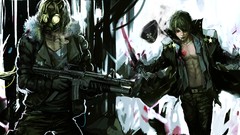 War Men weapons blood Swords masks male uniforms artwork 