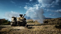 War round Guns dust Army fight shells military artillery USA 