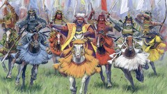 War samurai soldiers paintings Knights cavalry battles