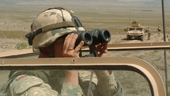War soldiers binoculars patrol observe infantry NATO 