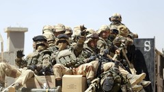 War victory Army soldiers French military Africa infantry armed 