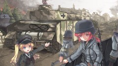 War weapons Guns Army Anime Parliament Abyss anime girls tanks 